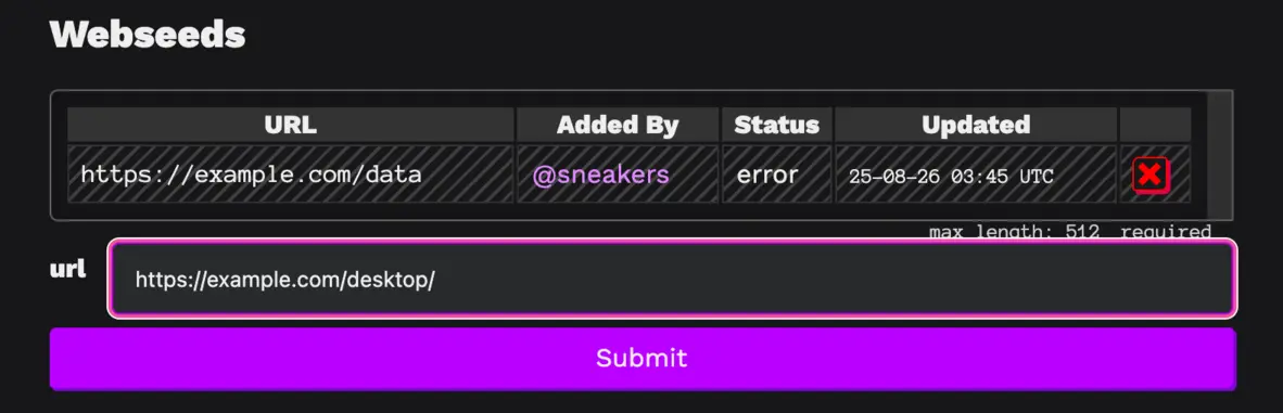 A textbox appears! in it we have typed https://example.com/desktop/