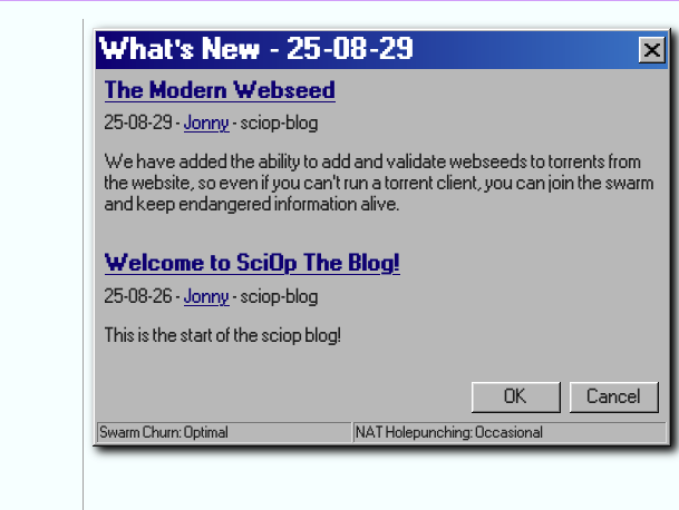A screenshot of a windows 98-style window showing the metadata for the previous two posts on the site!